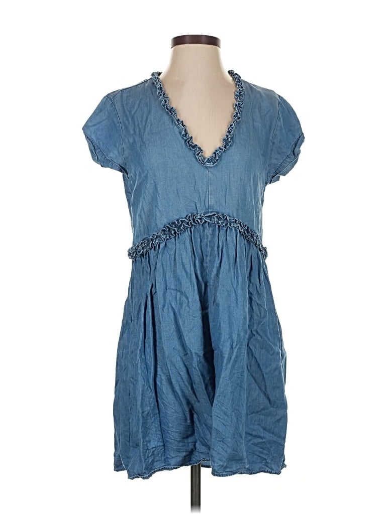Pre-owned Zara Basic Casual Dress In Blue