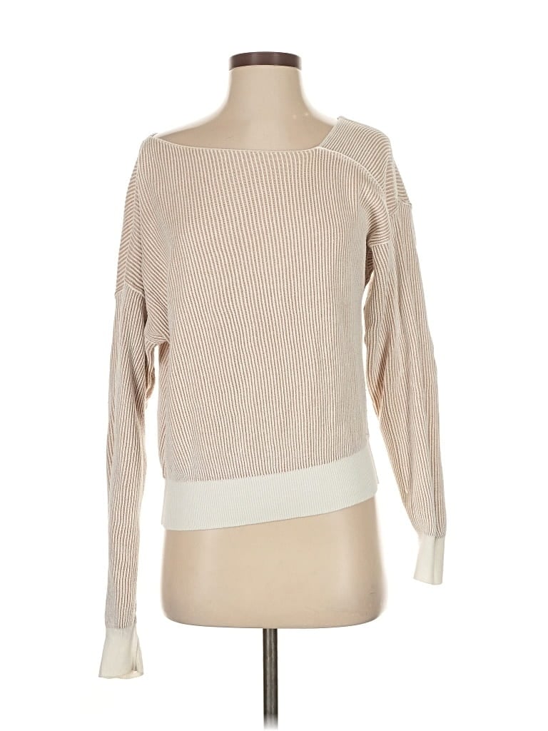 Pre-owned Line & Dot Pullover Sweater In Brown