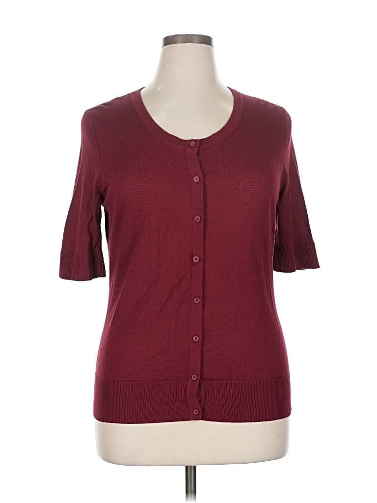 Pre-owned Merona Short Sleeve Henley Shirt In Burgundy