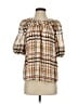 Calvin Klein 100% Polyester Brown Tan 3/4 Sleeve Blouse Size XS - photo 1