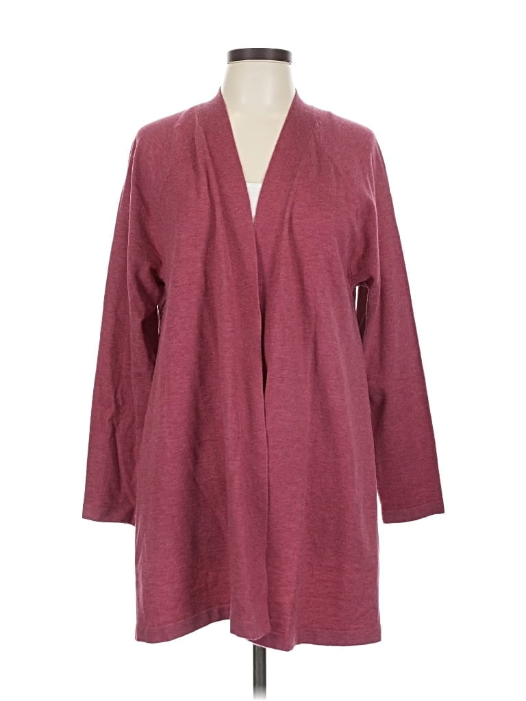 Pre-owned Soft Surroundings Cardigan Sweater In Burgundy