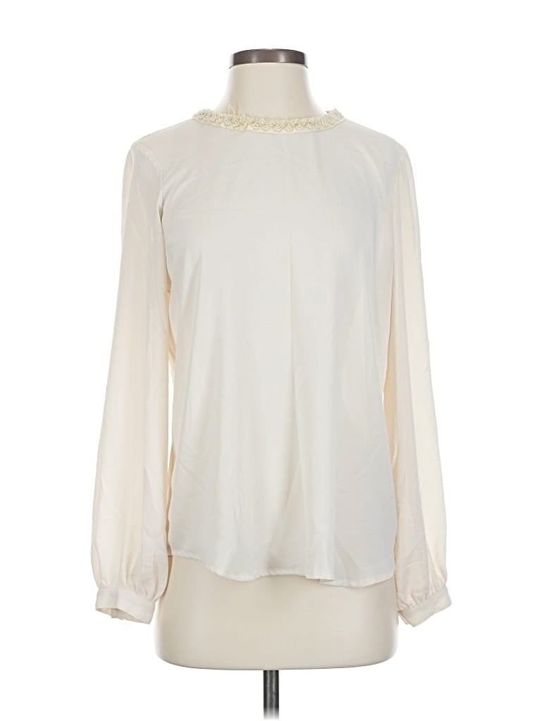 Pre-owned Karl Lagerfeld Long Sleeve Blouse In White