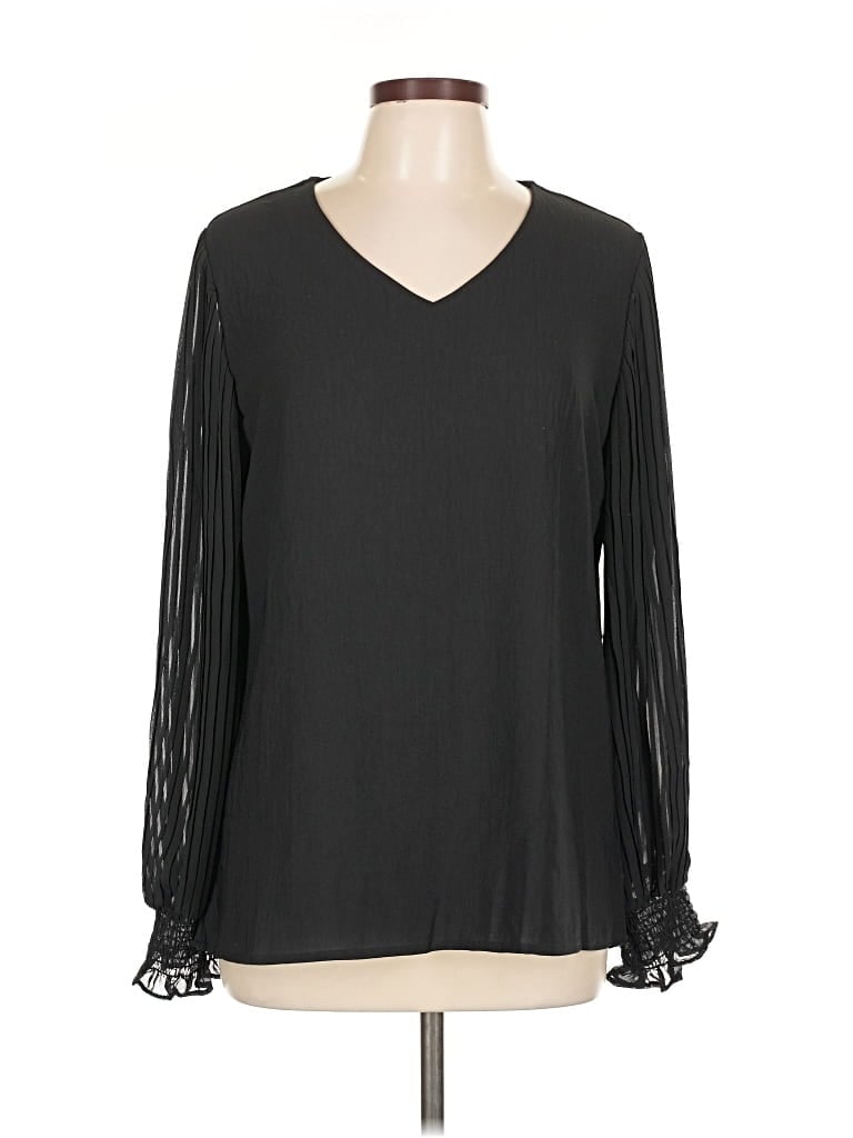 Pre-owned Blooming Jelly Long Sleeve Blouse In Black