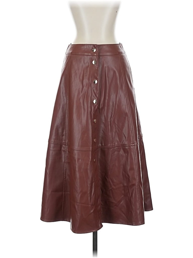 Pre-owned Area Stars Faux Leather Skirt In Brown