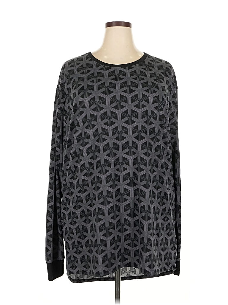 Pre-owned Lularoe Long Sleeve T-shirt In Black