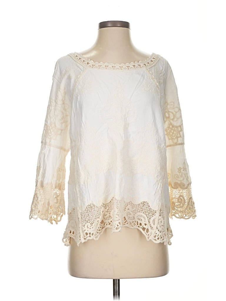 Pre-owned Democracy 3/4 Sleeve Blouse In White