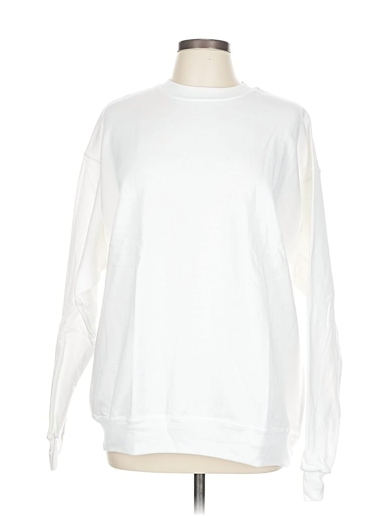 Pre-owned Hanes Sweatshirt In White