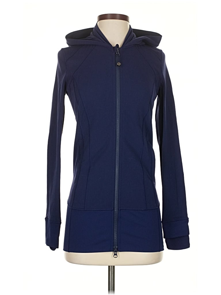 Pre-owned Lululemon Athletica Zip Up Hoodie In Blue