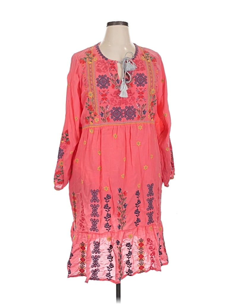 Pre-owned Johnny Was Casual Dress In Pink