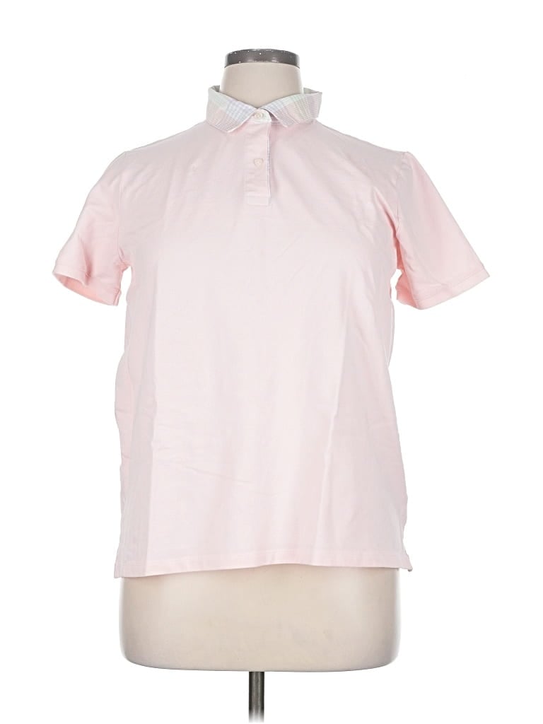 Pre-owned Lands' End Short Sleeve Blouse In Pink