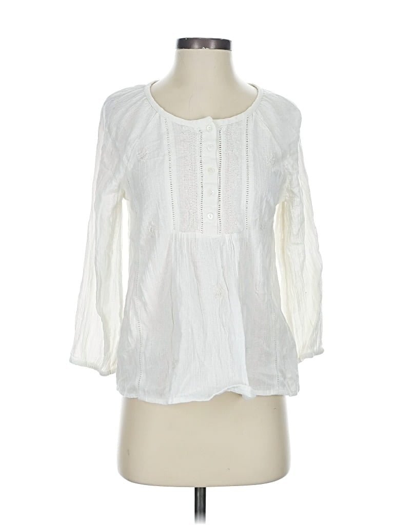 Pre-owned House Of Harlow 1960 3/4 Sleeve Blouse In White