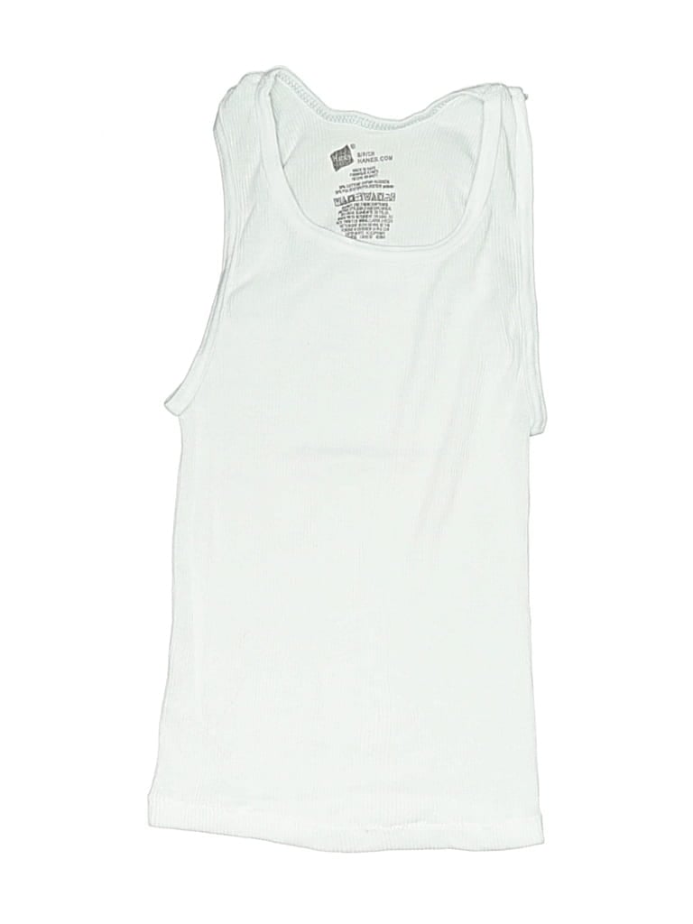 Pre-owned Hanes Kids' Sleeveless T-shirt In White