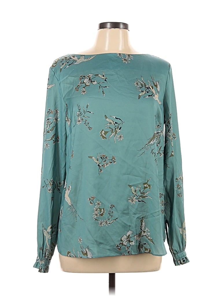 Pre-owned H&m Long Sleeve Blouse In Blue