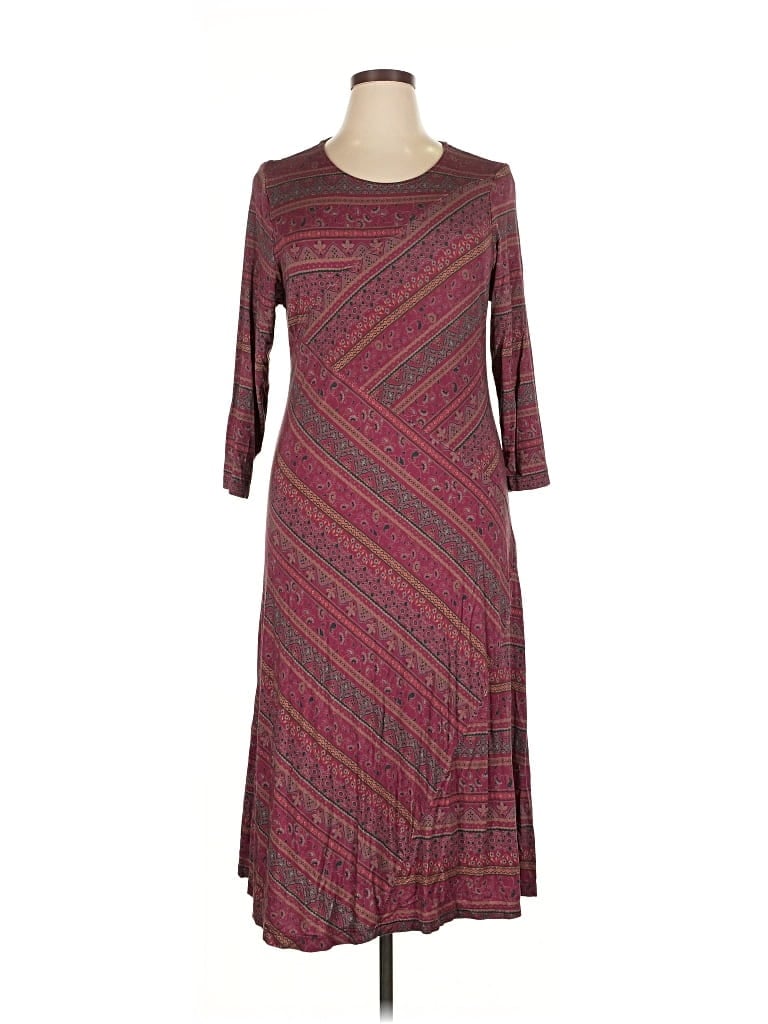 Pre-owned Coldwater Creek Casual Dress In Burgundy