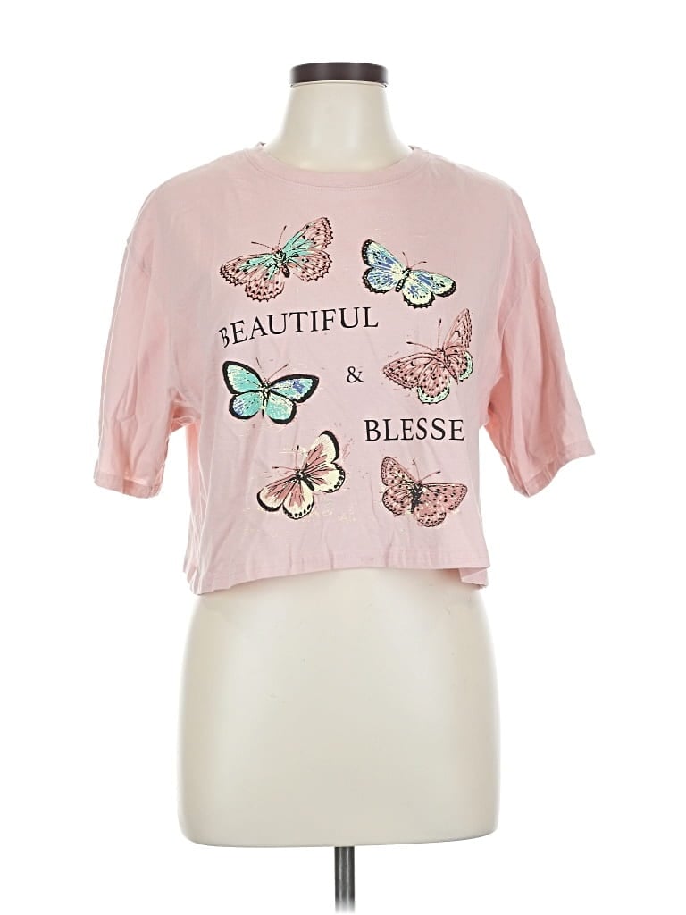 Pre-owned Self E Short Sleeve Blouse In Pink