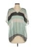 CAbi 100% Polyester Teal Short Sleeve Blouse Size S - photo 1