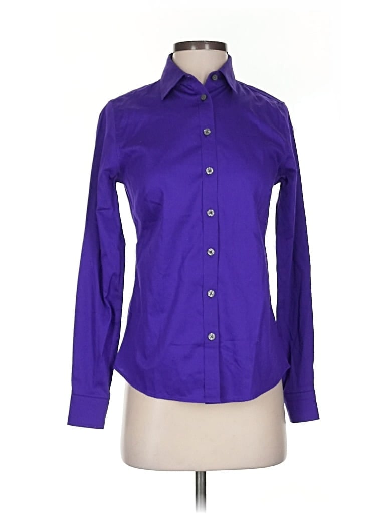 Pre-owned Banana Republic Long Sleeve Button Down Shirt In Purple