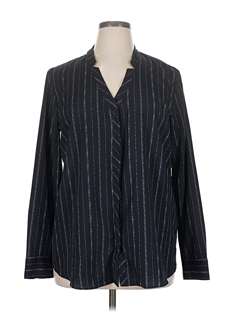 Pre-owned Banana Republic Long Sleeve Blouse In Black