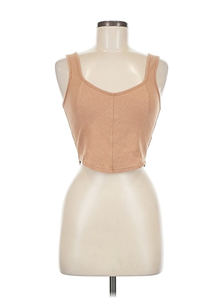 Pre-owned Aerie Tank Top Tan Strapless Neckline Tops In Brown