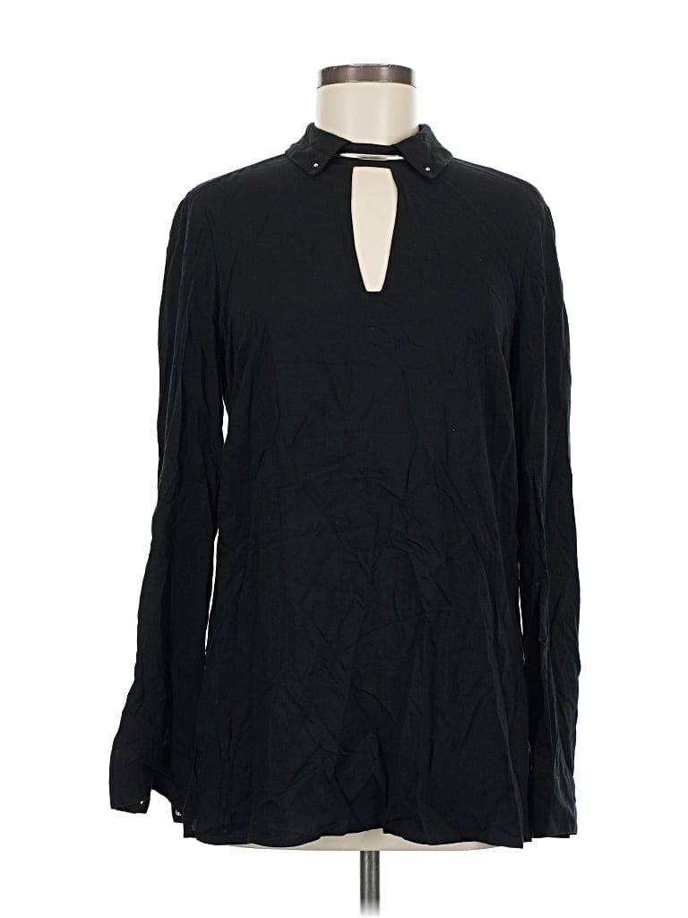 Pre-owned Rachel Rachel Roy Long Sleeve Blouse In Black