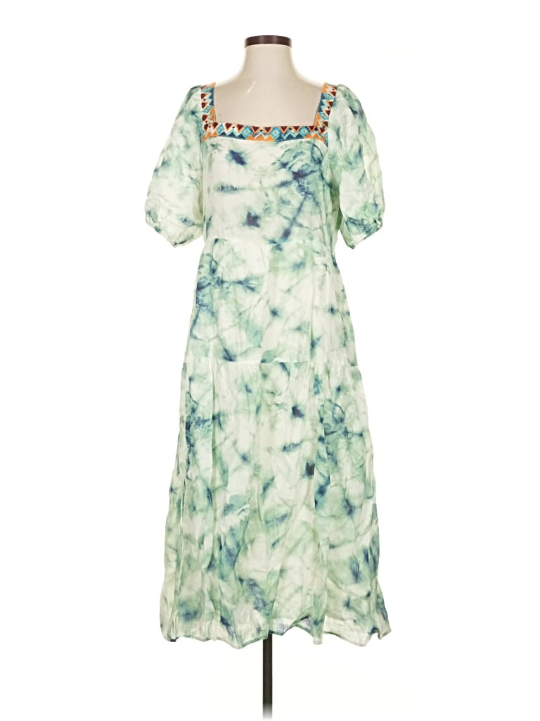 Pre-owned Johnny Was Casual Dress In Green