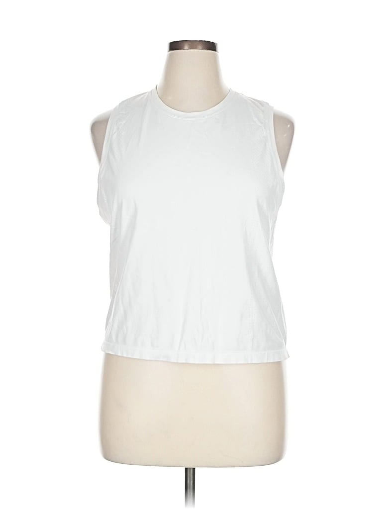 Pre-owned Athleta Sleeveless T-shirt In White