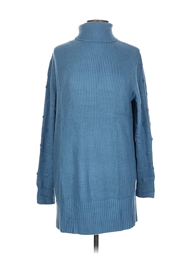 Pre-owned Unbranded Turtleneck Sweater In Blue