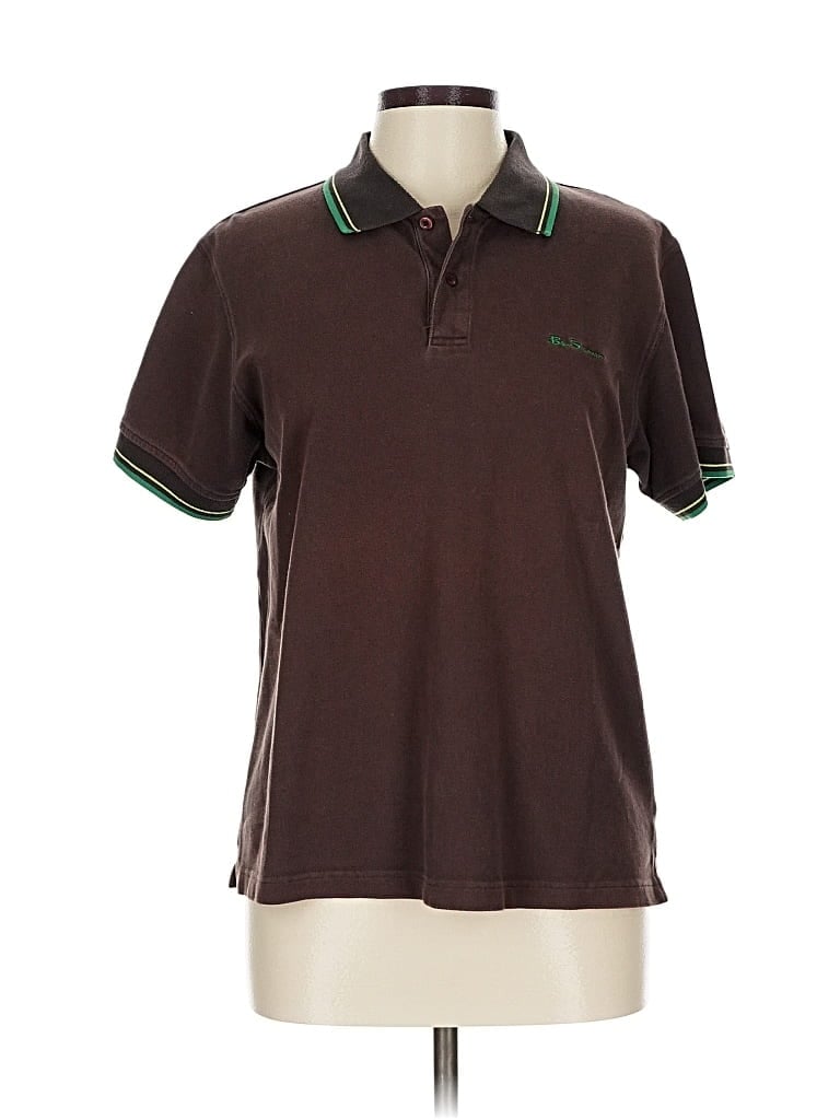 Pre-owned Ben Sherman Short Sleeve Polo Shirt In Brown