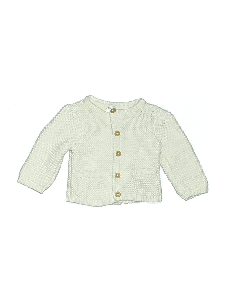 Pre-owned Carter's Babies' Cardigan Sweater In White