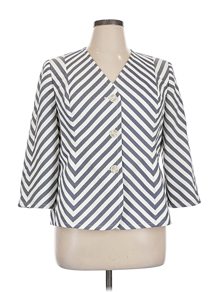 Pre-owned Evan Picone Blazer Jacket In White