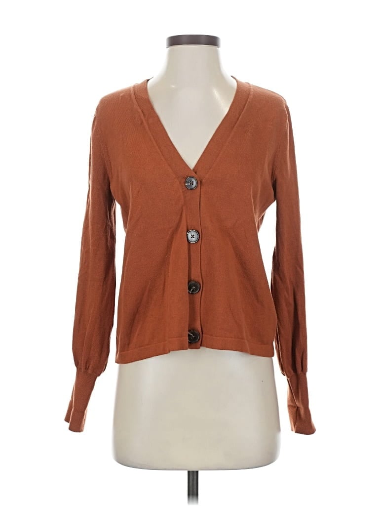 Pre-owned Vince Camuto Cardigan Sweater In Brown
