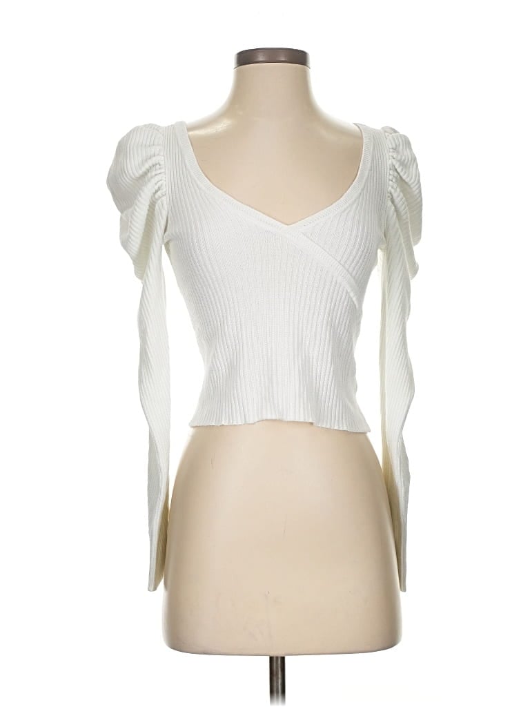 Pre-owned L'academie Los Angeles Pullover Sweater In White