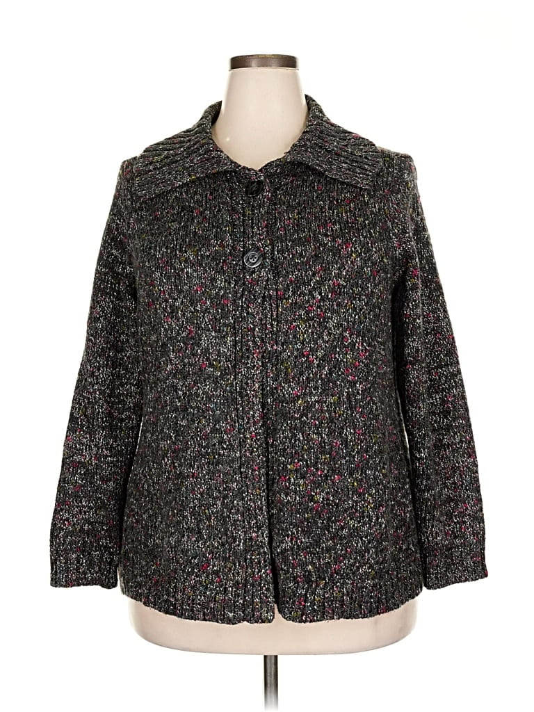 Pre-owned Liz Claiborne Cardigan Sweater In Gray