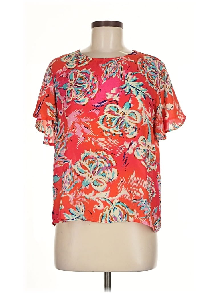 Pre-owned W5 Short Sleeve Blouse In Red