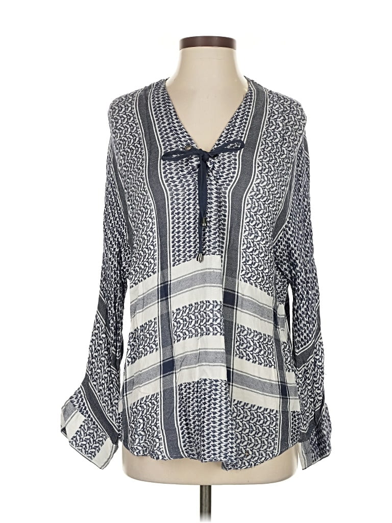 Pre-owned Rails Long Sleeve Blouse In Blue