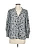 Eclair 100% Polyester Silver Long Sleeve Blouse Size M - photo 1