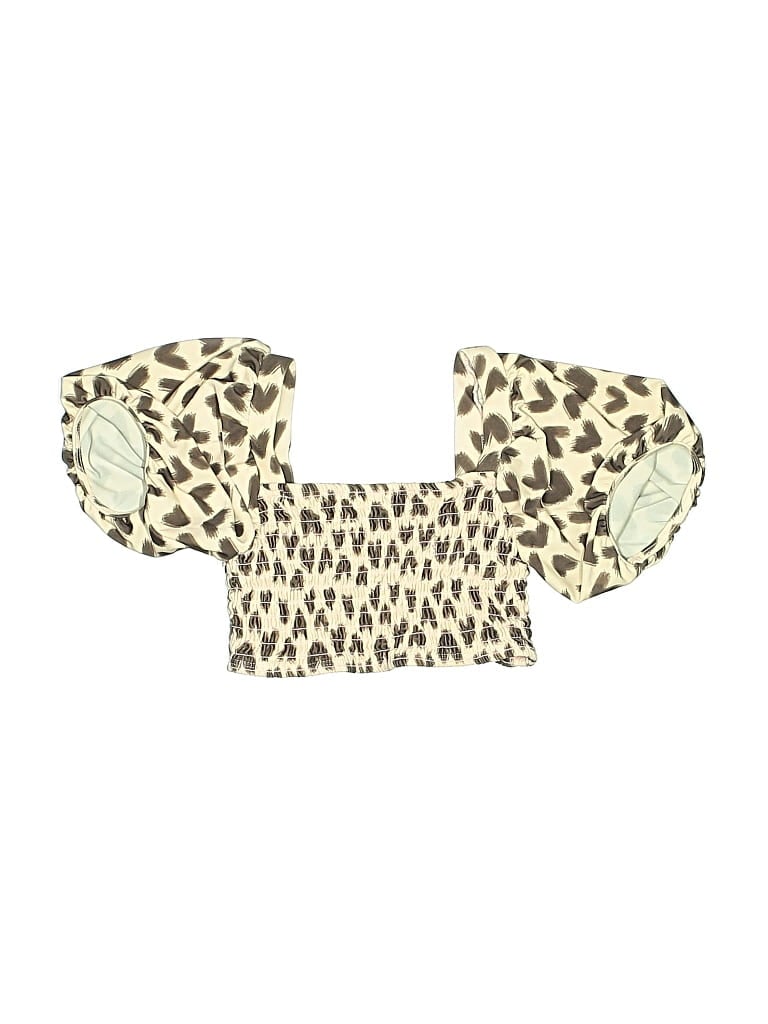 Pre-owned Snapper Rock Kids' Short Sleeve Blouse In White