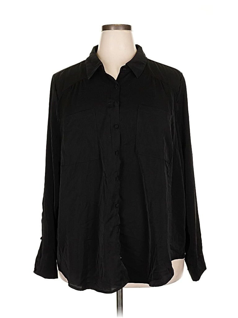 Pre-owned Torrid Long Sleeve Blouse In Black