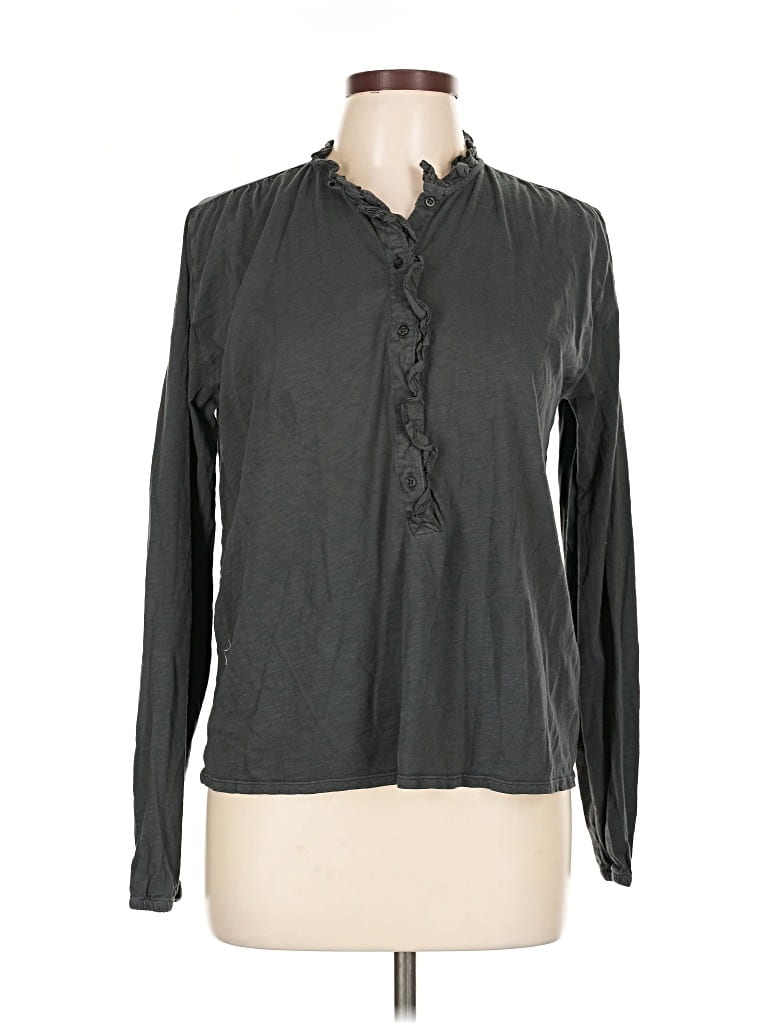 Pre-owned Assorted Brands Long Sleeve Blouse In Gray
