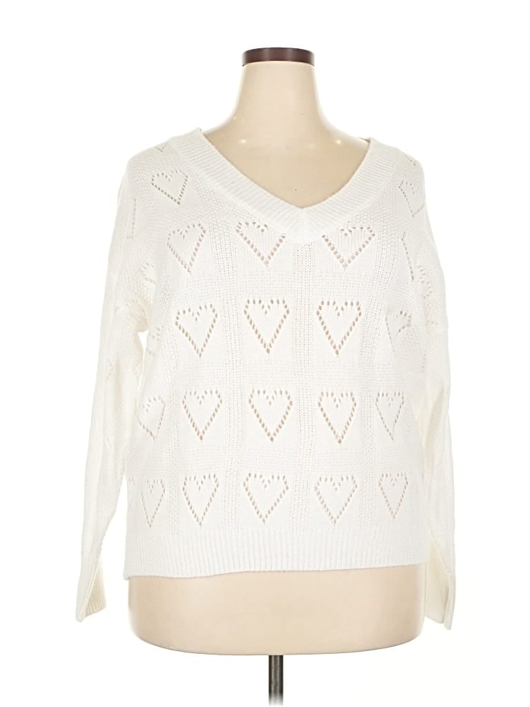 Pre-owned Unbranded Pullover Sweater In White