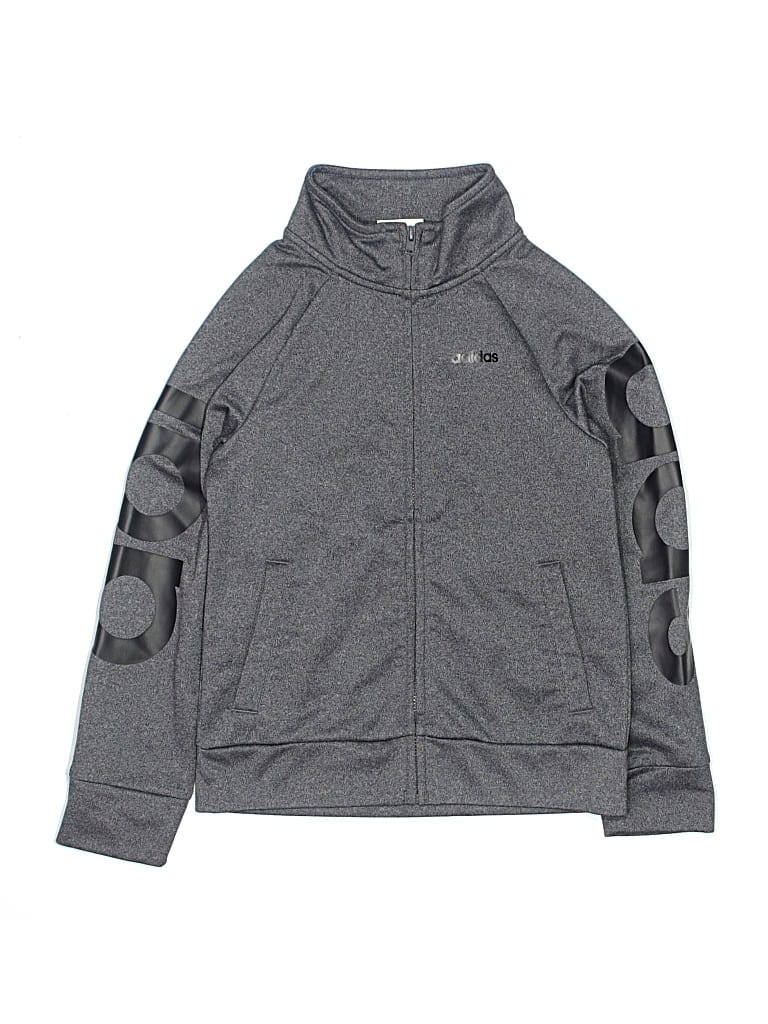 Pre-owned Adidas Originals Kids' Zip Up Hoodie In Gray