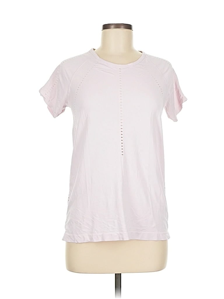 Pre-owned Athleta Short Sleeve Top Pink Crew Neck Tops