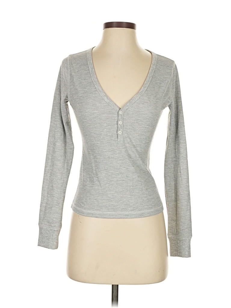 Pre-owned Fabletics Cardigan Sweater In Gray