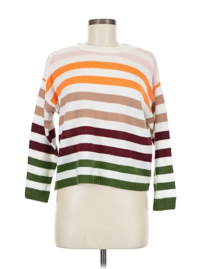 Pre-owned Unbranded Pullover Sweater In White