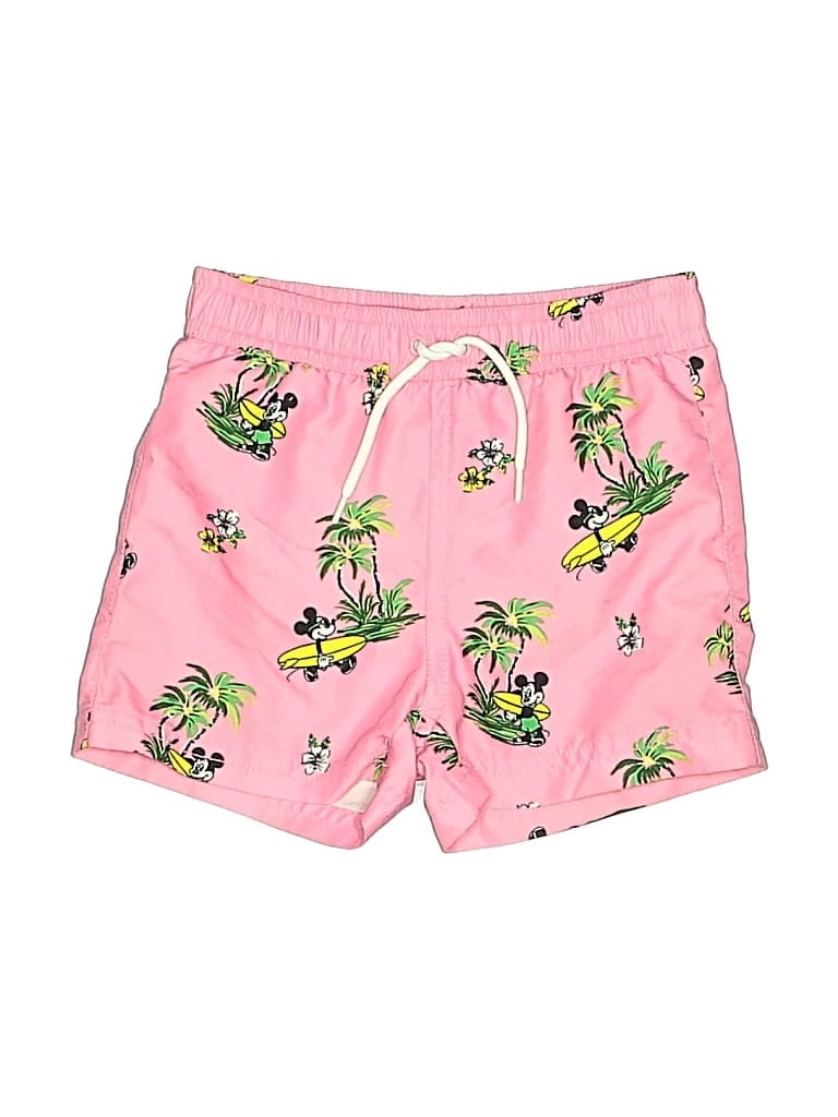 Pre-owned Disney X Janie & Jack Babies' Board Shorts In Pink