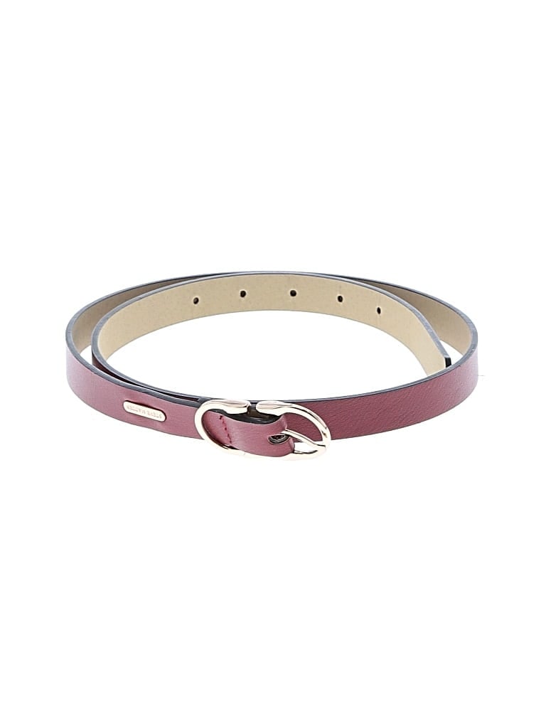 Pre-owned Steve Madden Leather Belt In Burgundy