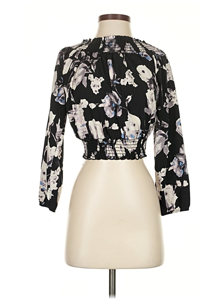Pre-owned Altar'd State 3/4 Sleeve Blouse In Black