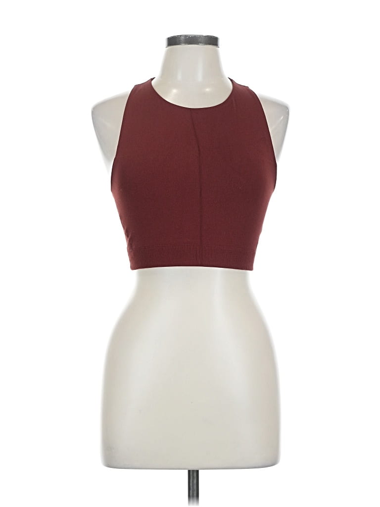 Pre-owned Fabletics Tank Top Burgundy Halter Neckline Tops