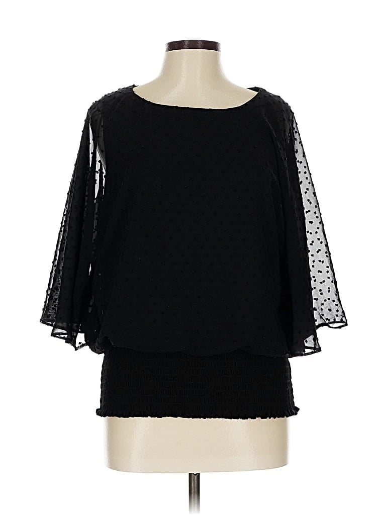 Pre-owned Sam & Jess 3/4 Sleeve Blouse In Black