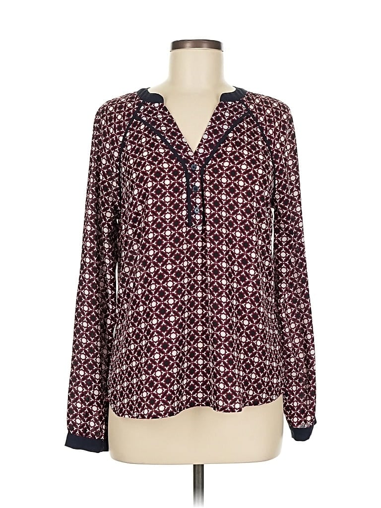 Pre-owned 41hawthorn Long Sleeve Blouse In Burgundy